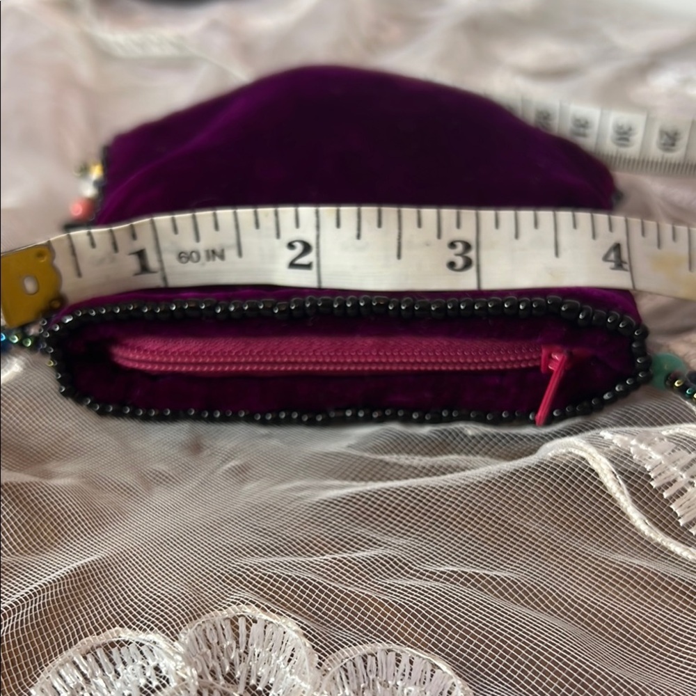 Vibrant Beaded Pouch with Turquoise Accent - Picture 6 of 10